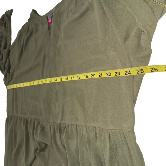 Vince Camuto Solid Long-Sleeve Split-Neck Tiered baby Doll Dress Size 2X - Picture 10 of 15